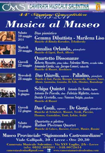 Sabato 10 Maggio il duo pianistico Dibattista-Liso al Museo Castromediano di Lecce