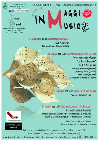 Domenica 1 Giugno il pianista Simone Lia in concerto al Laboratorio Santaloja di Melissano