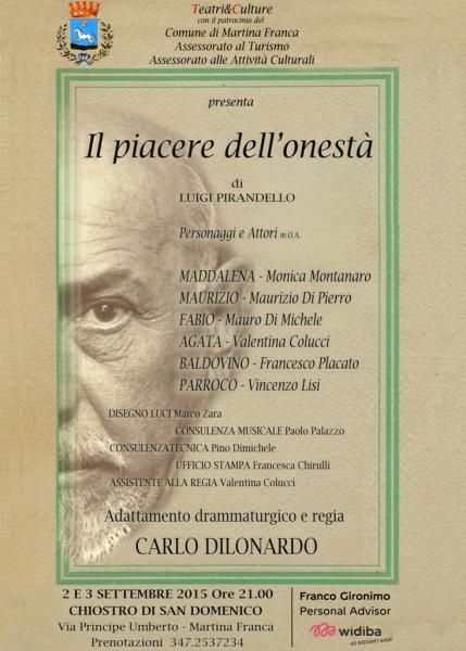 IL PIACERE DELL'ONESTA',di L.Pirandello, Regia Carlo Dilonardo