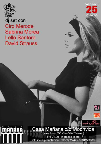 VINTAGE NIGHT, dj set con CIRO MERODE - SABRINA MOREA - LELLO SANTORO - DAVID STRAUSS