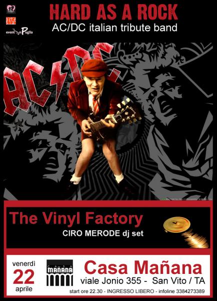 Hard As A Rock in concerto - AC/DC Italian Tribute Band + The Vinyl Factory, Ciro Merode dj set