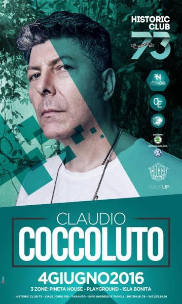 CLUB 73 Taranto presenta Claudio Coccoluto Dj - Sab 4 Giugno