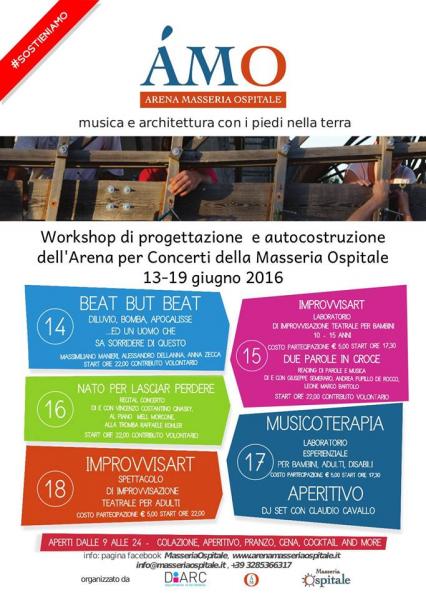 Workshop di Progettazione e Autocostruzione dell’Arena per Concerti della Masseria Ospitale AMO