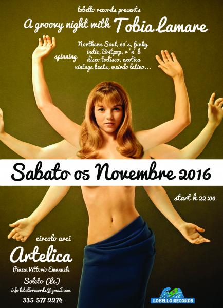 A groovy night with Tobia Lamare  all'Artelica di Soleto