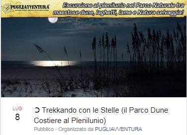 Trekkando con le stelle: il Parco Dune Costiere by night