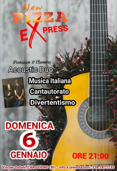 Acoustic music duo al New Pizza Express