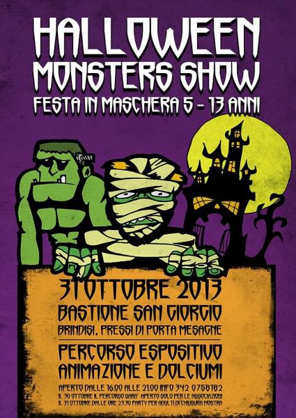 HALLOWEEN MONSTERS SHOW- PERCORSO HORROR & PARTY 5-13 ANNI