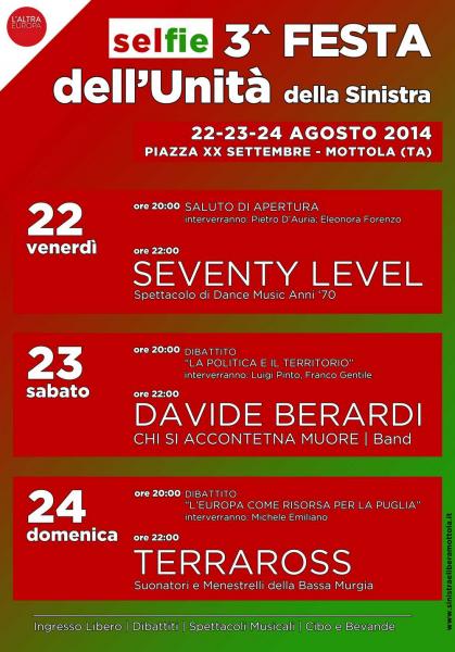 3^ FESTA DELL'UNITA' della Sinistra