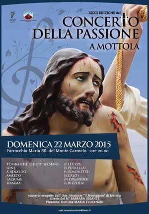MOTTOLA (TA). Questa sera, nella parrocchia del Carmine, ritorna il Concerto della Passione