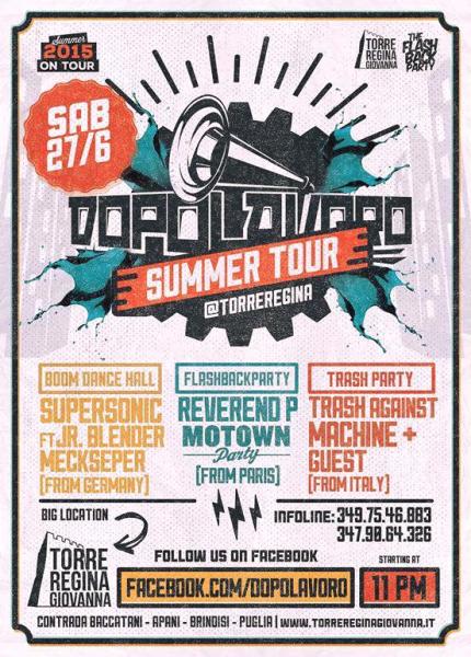Dopolavoro Summer Tour Sabato 27 Giugno a Torre Regina Giovanna (BR)