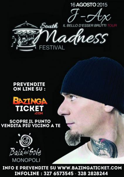 J-Ax il 16 Agosto ospite del South Madness Festival di Monopoli (BA)