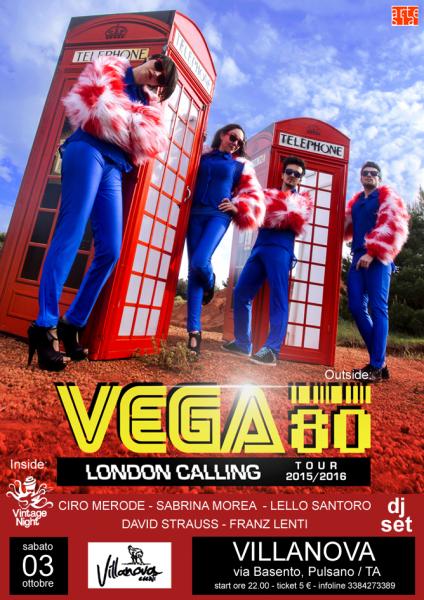 VEGA80 in concerto + Ciro Merode, Sabrina Morea, Lello Santoro, Franz Lenti e David Strauss dj set
