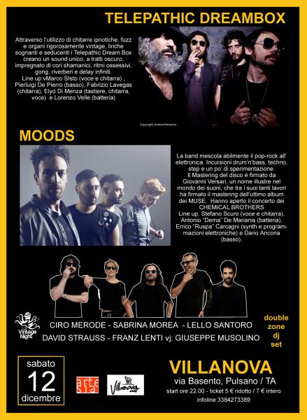 TELEPATHIC DREAMBOX + MOODS in concerto. A seguire DOUBLE ZONE DJ SET