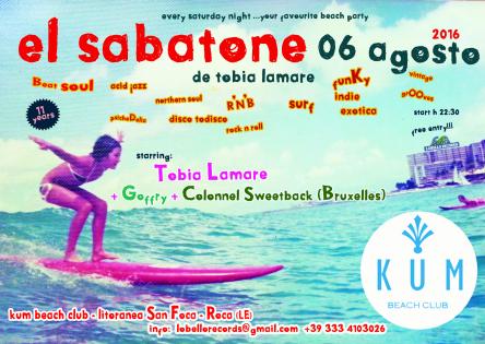 EL Sabatone de Tobia Lamare al KUM Beach Club