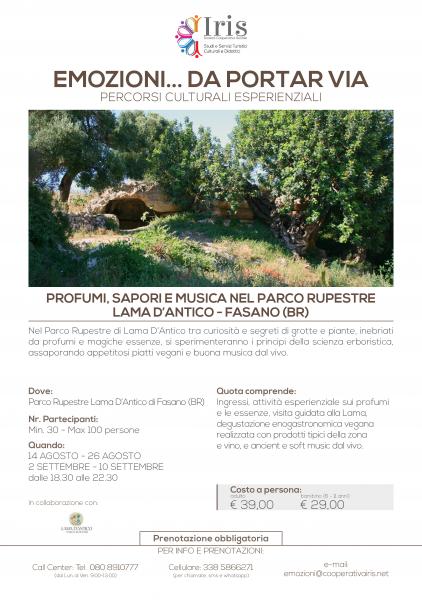 Profumi, sapore e musica nel Parco Rupestre Lama D'Antico