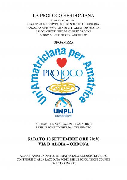 Un'Amatriciana per Amatrice