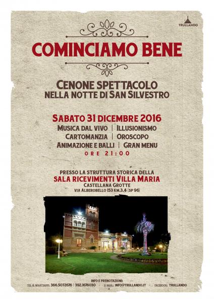 Cominciamo Bene - cenone spettacolo nella notte di San Silvestro