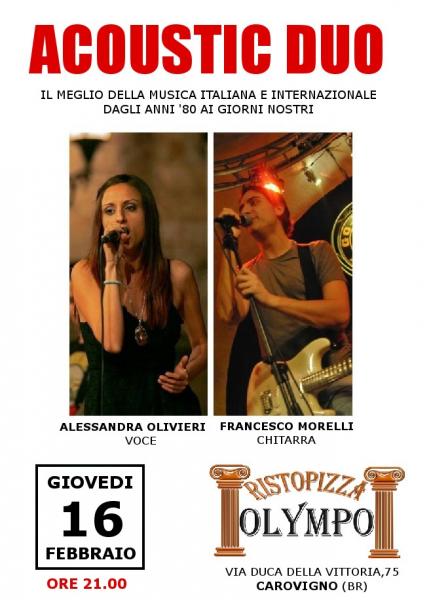 Francesco Morelli duo all' Olympo di carovigno