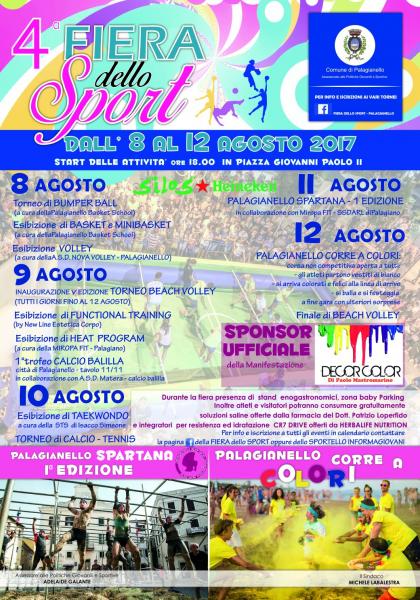 PALAGIANELLO (TA). Al via la 4^ edizione della Fiera dello Sport