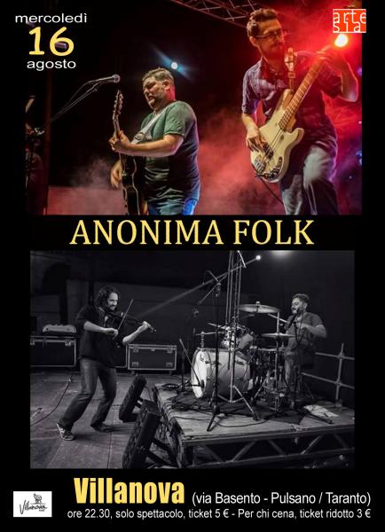 Anonima Folk in concerto e a seguire dj set