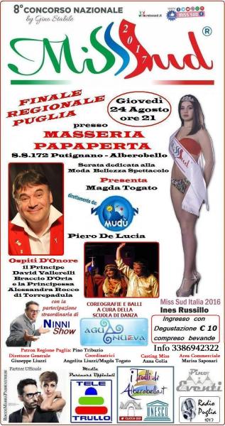 MISS SUD 2017 Concorso Nazionale - FINALE REGIONALE PUGLIA