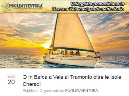 In Barca a vela al tramonto oltre le Isole Cheradi