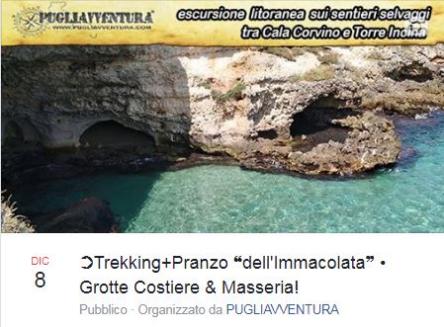 Trekking & Pranzo dell'Immacolata: Grotte Costiere e masseria