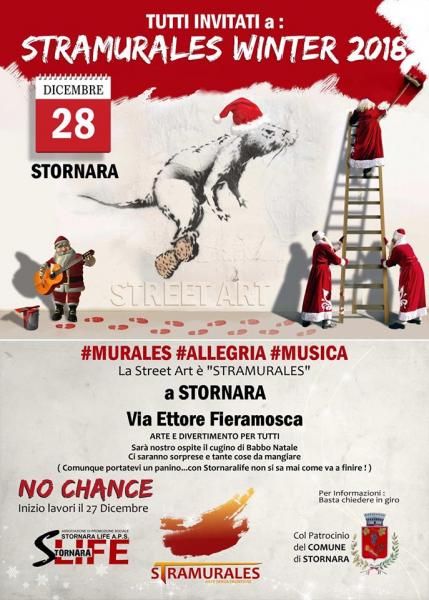 Stramurales Winter 2018: al 27-28 dicembre torna la Street-Art a Stornara(Fg)