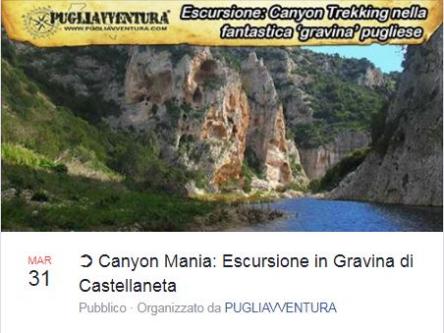 CANYON MANIA: ESCURSIONE IN GRAVINA DI CASTELLANETA