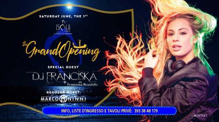 Sab 1 Giugno - inaugurazione discoteca ISOLA BEACH porto cesareo