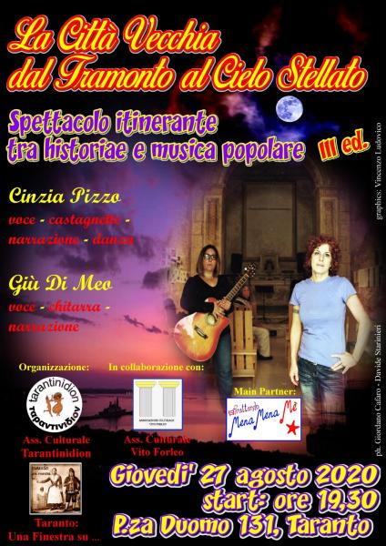 “LA CITTA’ VECCHIA DAL TRAMONTO AL CIELO STELLATO – Historiae, aneddoti e musica tradizionale”. Spee