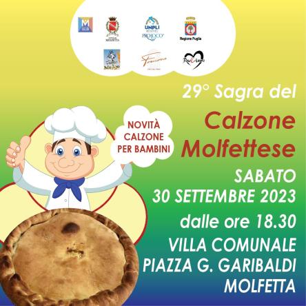 Sagra del Calzone Molfettese La 29 edizione punta ai bambini e all’ eco sostenibilità.