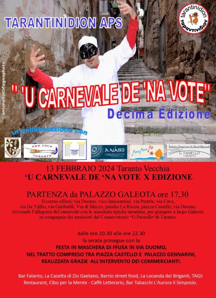 ‘ U CARNEVALE DE ‘NA VOTE- X edizione il Carnevale della tradizione tarantina