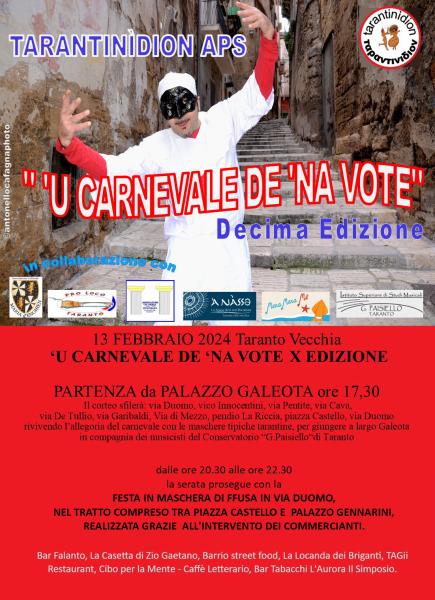 ‘ U CARNEVALE DE ‘NA VOTE- X edizione il Carnevale della tradizione tarantina