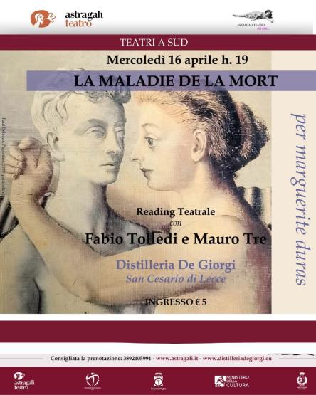 La Distilleria De Giorgi ospita “La maladie de la mort”, reading teatrale ispirato al racconto di Ma