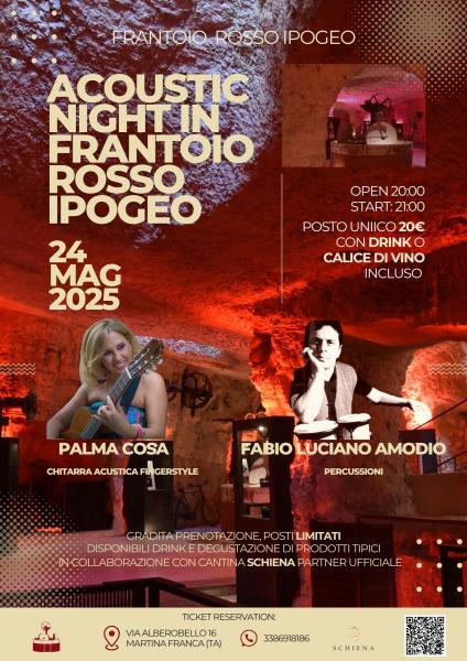 Acoustic Night nel Frantoio Rosso Ipogeo