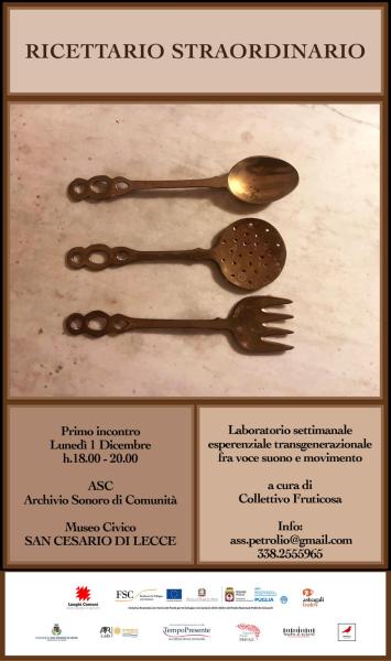 Prende il via “Il ricettario straordinario”, il laboratorio esperienziale che ricostruisce la storia