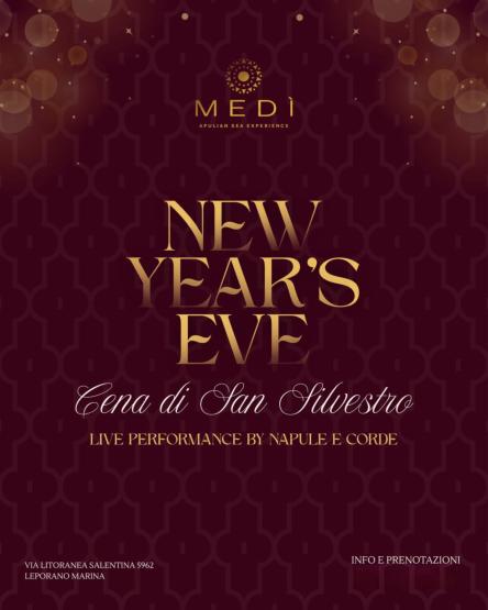 Notte di capodanno 2026 medi sea apulian